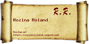 Rozina Roland névjegykártya